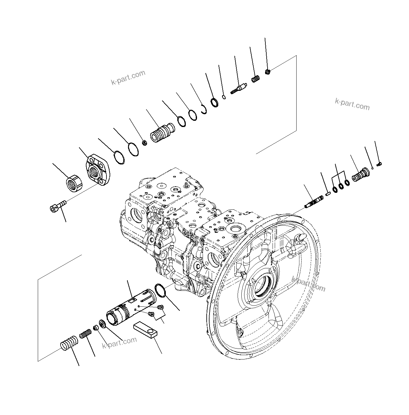 Komatsu parts book diagram for PC300-8M0 S/N J40001-UP: PISTON PUMP (INNER PARTS 4/12)
