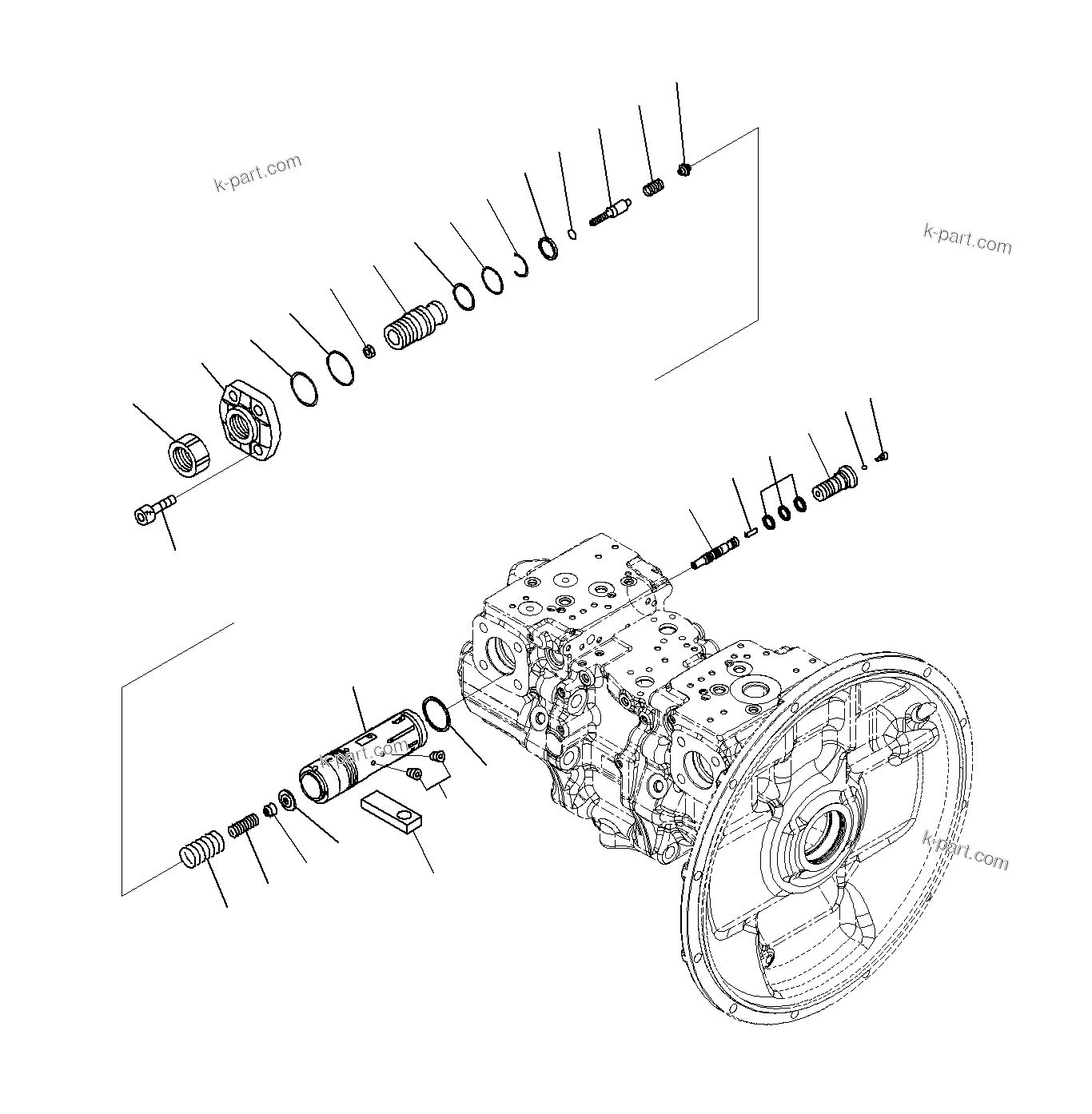 Komatsu parts book diagram for PC300-8M0 S/N J40001-UP: PISTON PUMP (INNER PARTS 8/12)