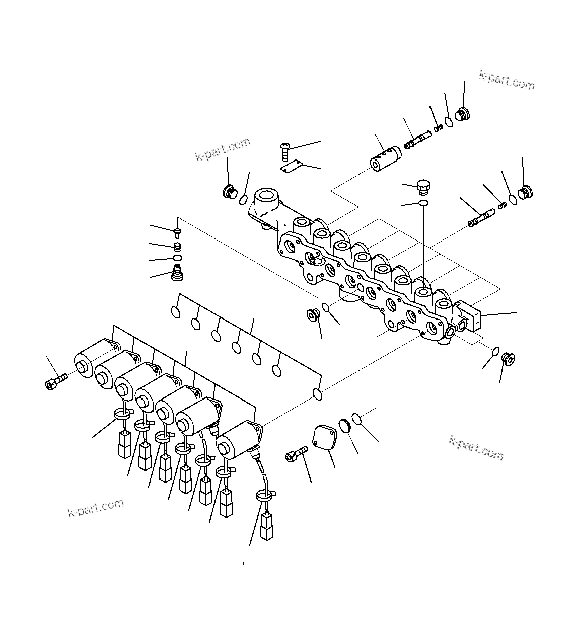 Komatsu parts book diagram for PC300-8M0 S/N J40001-UP: SOLENOID VALVE, INNER PARTS