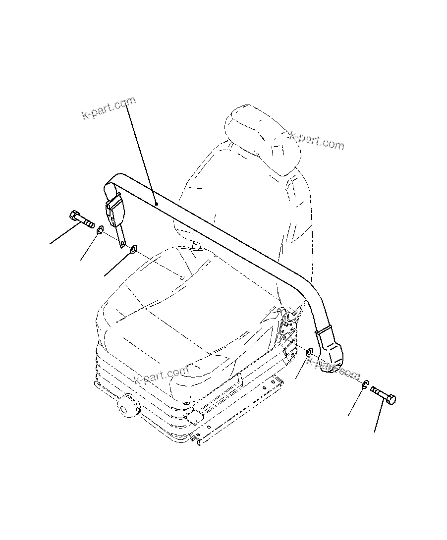 Komatsu parts book diagram for PC300-8M0 S/N J40001-UP: SEAT BELT, 78MM WITDH