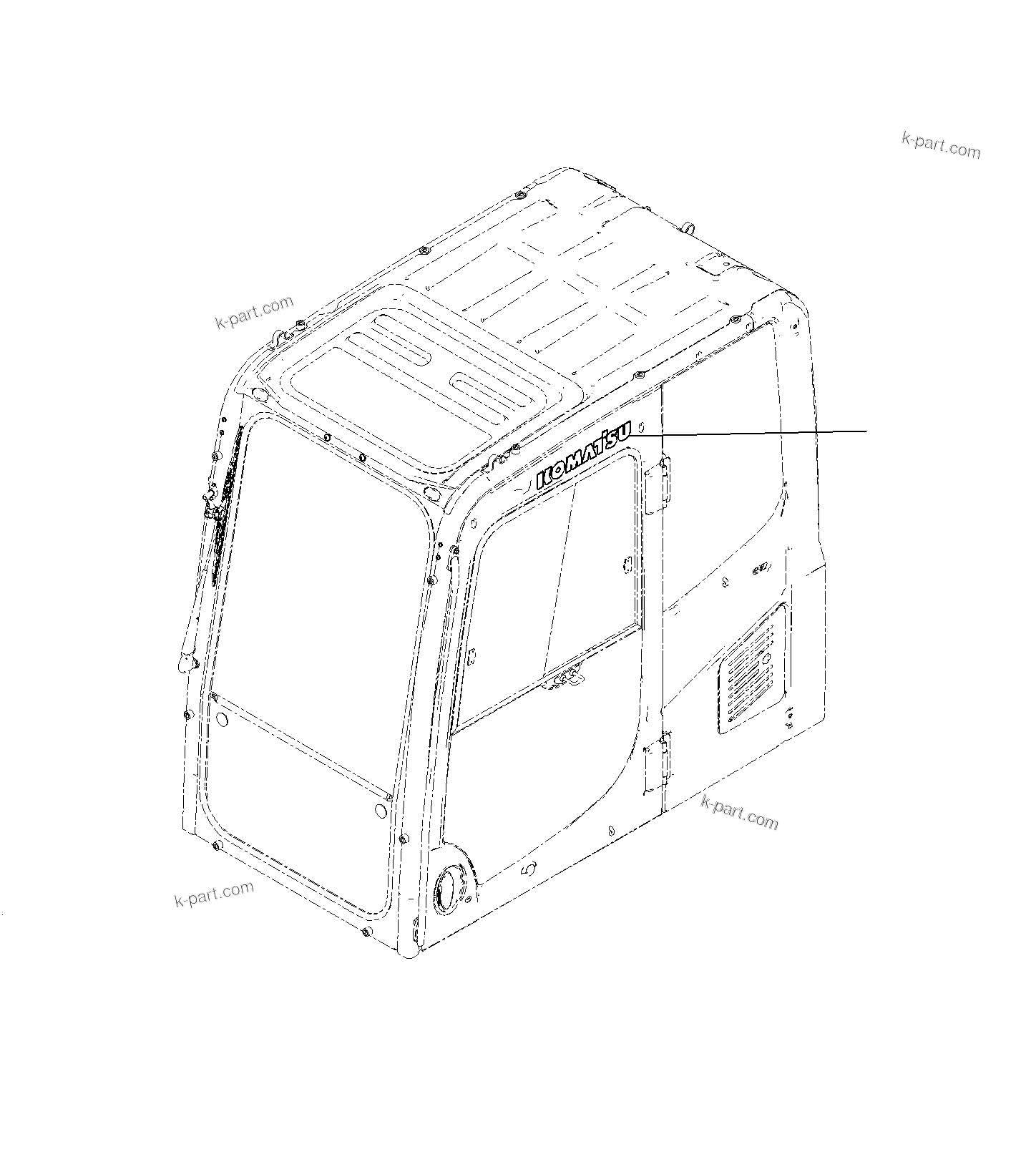 Komatsu parts book diagram for PC300-8M0 S/N J40001-UP: CAB (MARK AND PLATE)(J40035-UP)