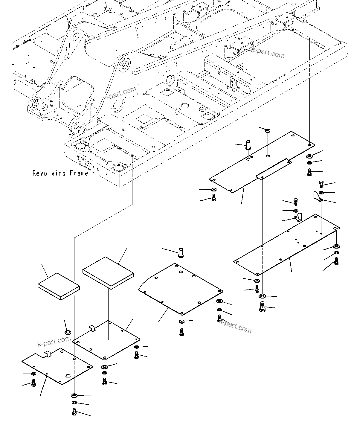 Komatsu parts book diagram for PC300-8M0 S/N J40001-UP: UNDER COVER (HD, FOR FUEL REFILL PUMP)(1/3)(STD)(J40062-UP)