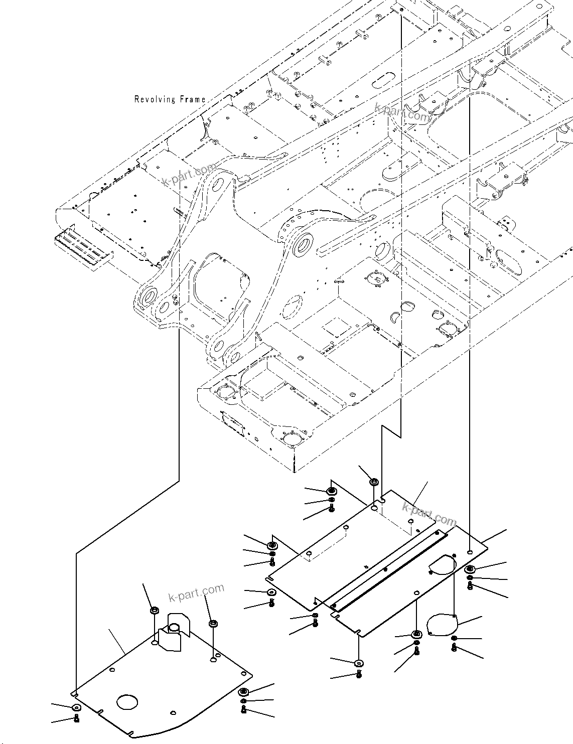 Komatsu parts book diagram for PC300-8M0 S/N J40001-UP: UNDER COVER (HD, FOR FUEL REFILL PUMP)(3/3)(STD)(J40062-UP)