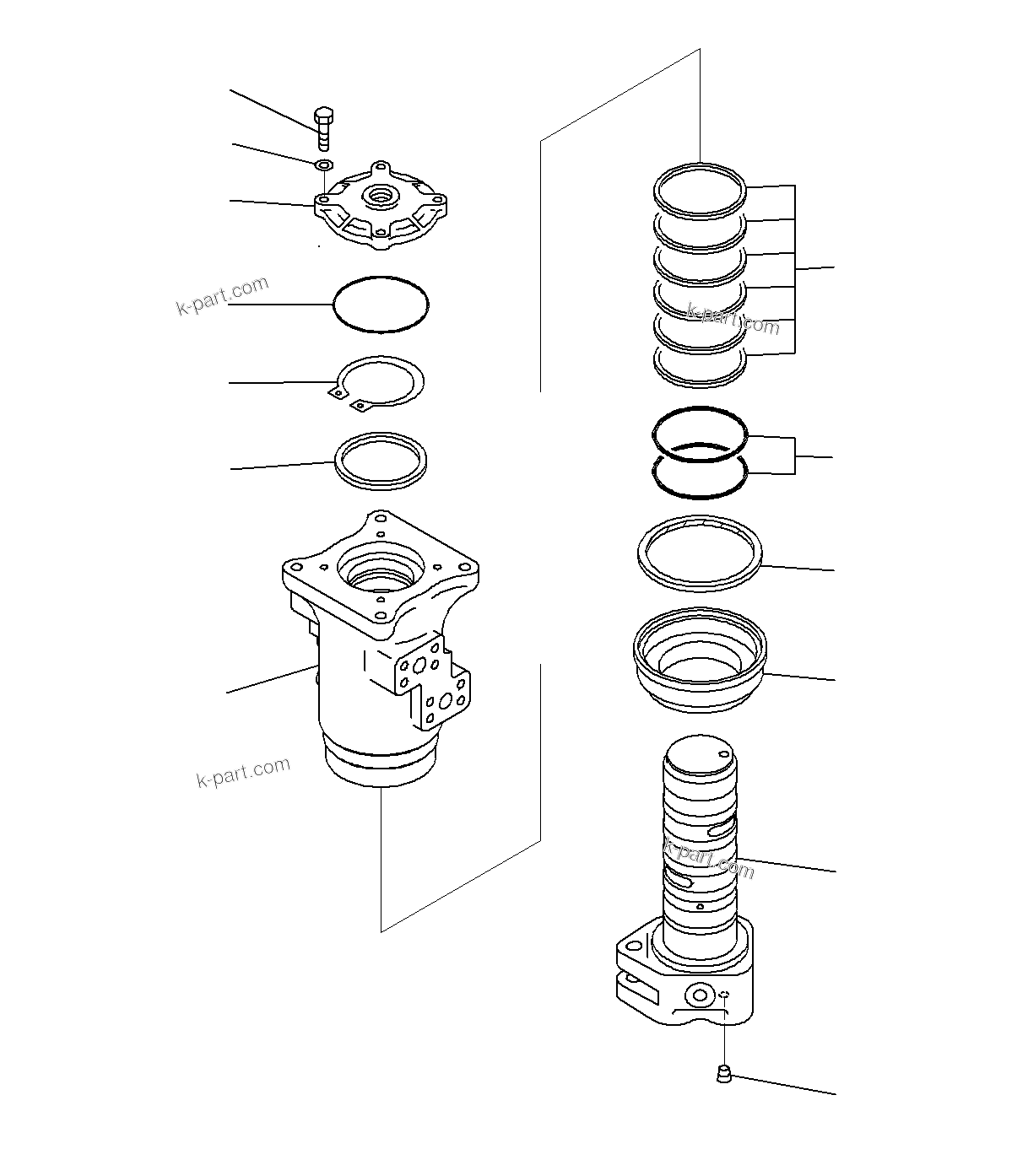 Komatsu parts book diagram for PC300-8M0 S/N J40001-UP: SWIVEL JOINT (INNER PARTS)(1/2)(J40001-J40017)
