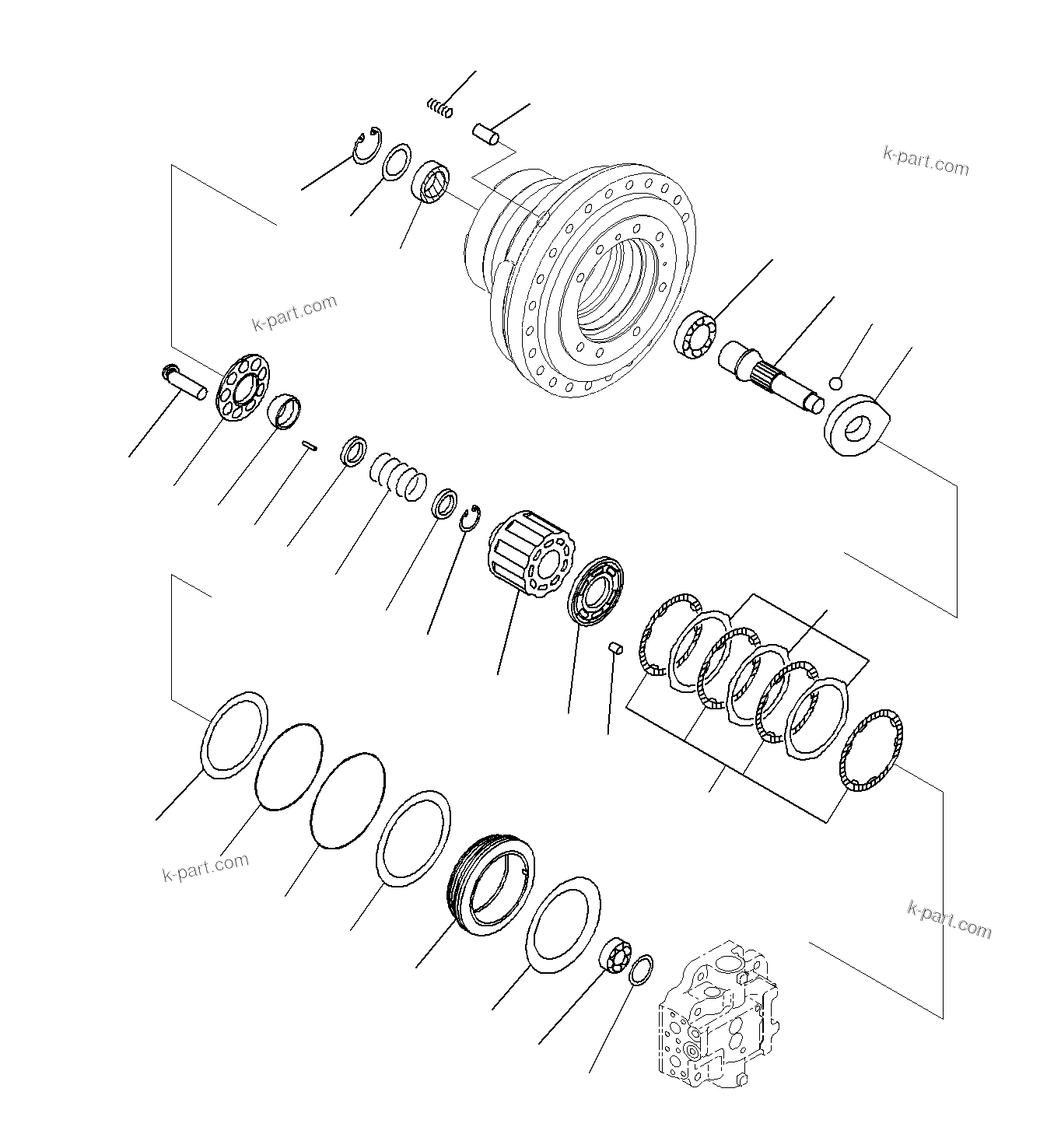 Komatsu parts book diagram for PC300-8M0 S/N J40001-UP: TRAVEL MOTOR, L.H (2/3)