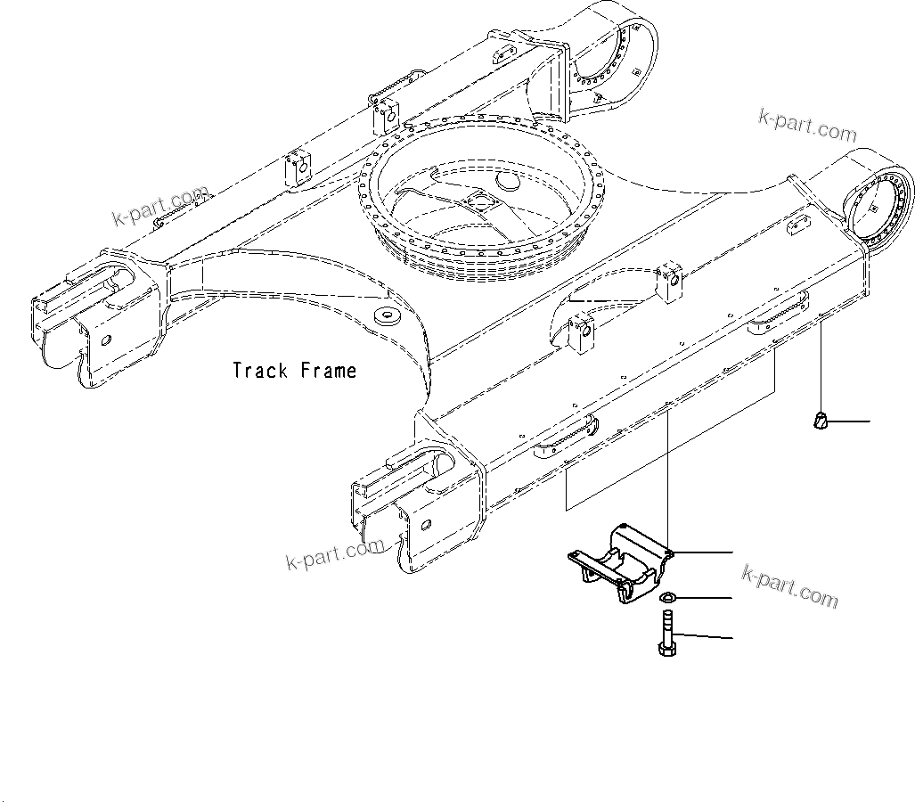 Komatsu parts book diagram for PC300-8M0 S/N J40001-UP: TRACK ROLLER GUARD (LC)