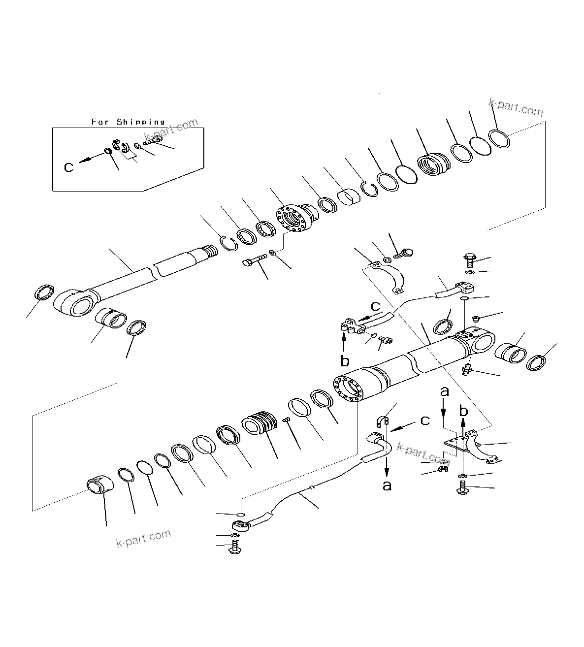 Komatsu parts book diagram for PC300-8M0 S/N J40001-UP: BOOM CYLINDER, L.H