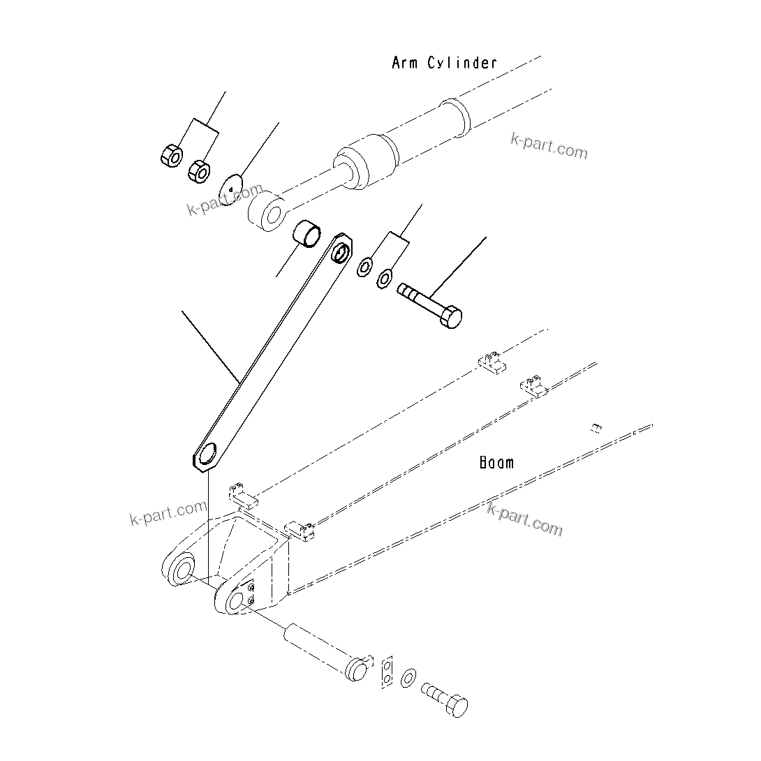 Komatsu parts book diagram for PC300-8M0 S/N J40001-UP: SHIPPING PARTS BOOM
