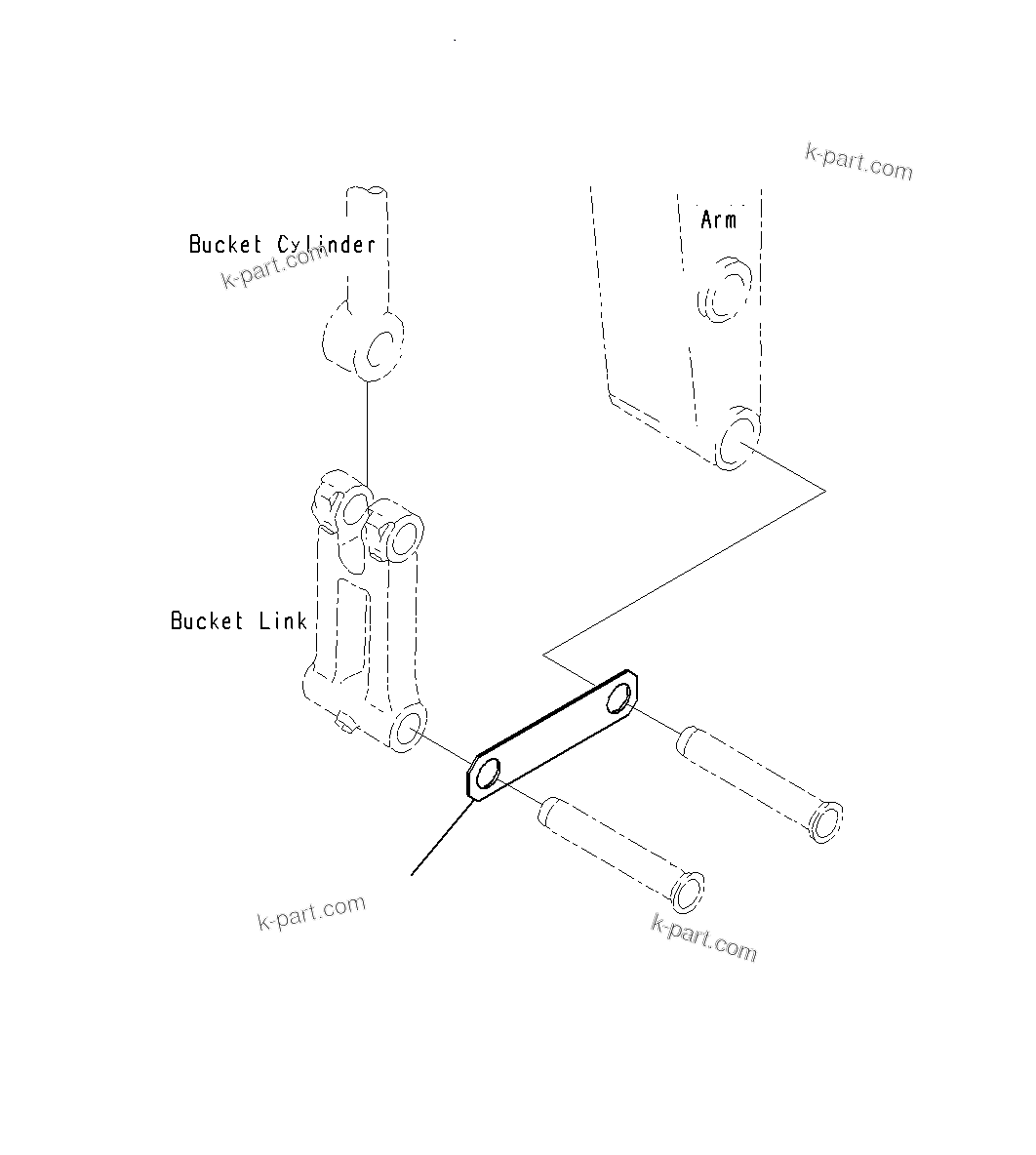 Komatsu parts book diagram for PC300-8M0 S/N J40001-UP: SHIPPING PARTS ARM