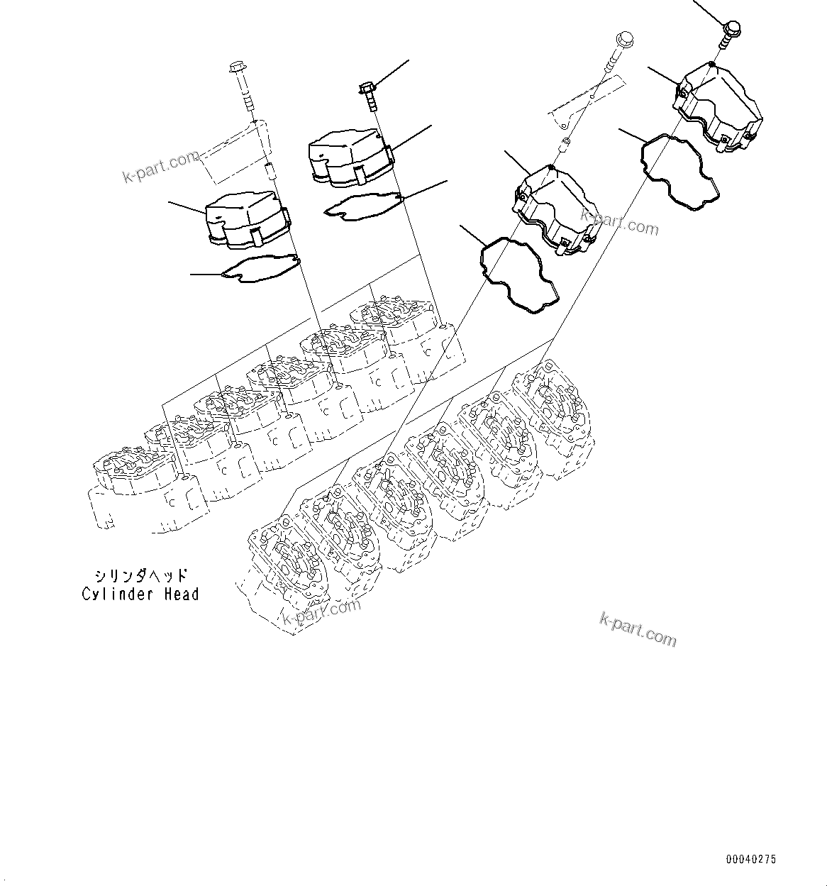 Komatsu parts book diagram for HD785-NI-7 S/N N10561-UP: CYLINDER HEAD COVER