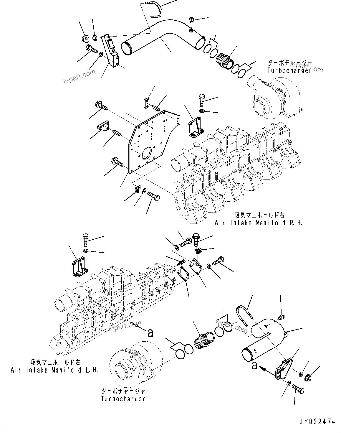 Komatsu parts book diagram for HD785-NI-7 S/N N10561-UP: AIR INTAKE MANIFOLD (AIR INTAKE CONNECTION AND SENSOR)