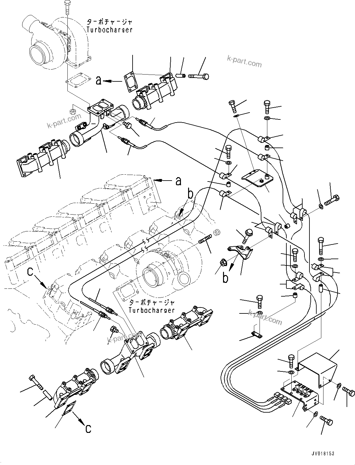 Komatsu parts book diagram for HD785-NI-7 S/N N10561-UP: EXHAUST MANIFOLD (FOR SEMIRARA)