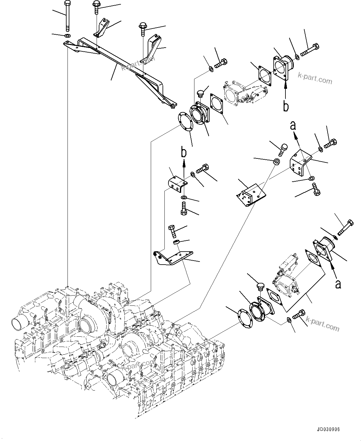 Komatsu parts book diagram for HD785-NI-7 S/N N10561-UP: EXHAUST BRAKE (FOR ENGINE EXHAUST BRAKE SYSTEM) (MOUNTING PARTS)