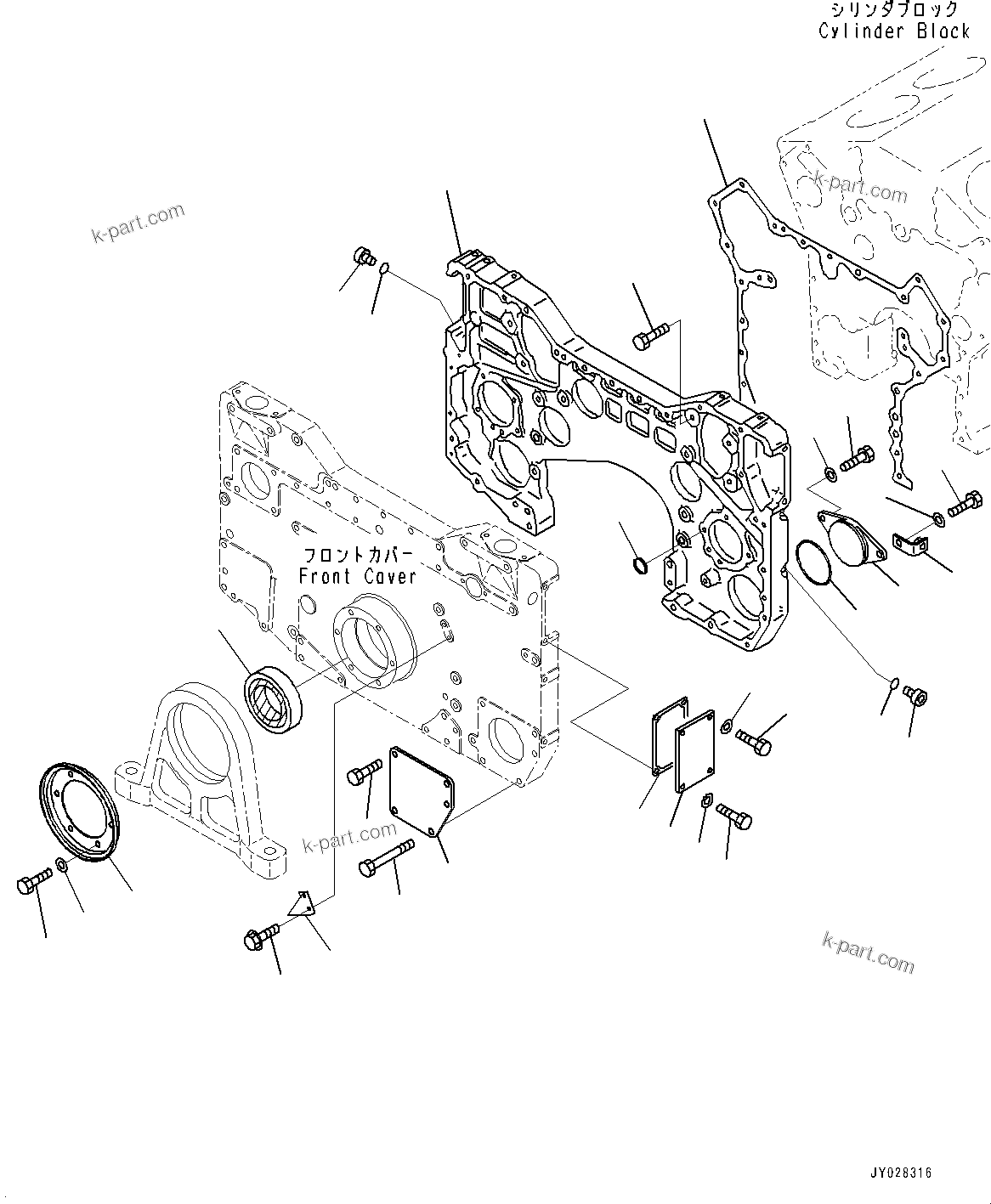 Komatsu parts book diagram for HD785-NI-7 S/N N10561-UP: FRONT GEAR TRAIN CASE (FOR EXTRA BAD FUEL AND POOR FUEL SPECIFICATION, WATER+DUST, ADDITIONAL FILTER) (ACCESSORY PARTS)