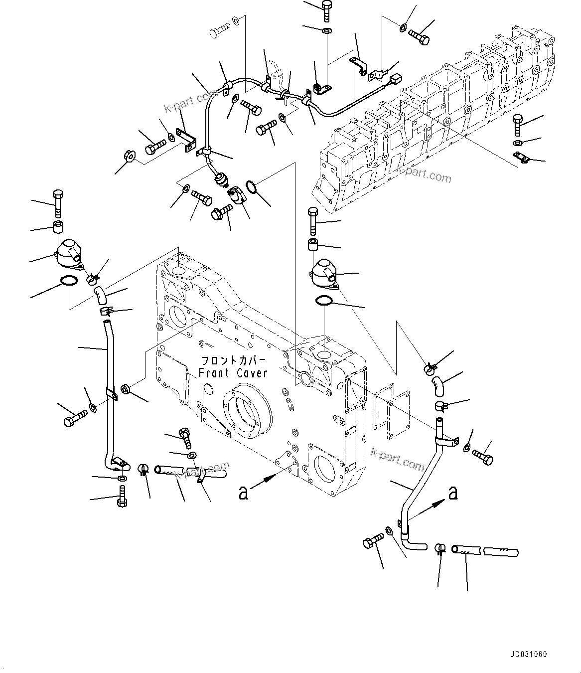 Komatsu parts book diagram for HD785-NI-7 S/N N10561-UP: FRONT GEAR TRAIN CASE (BREATHER AND BLOWBY SENSOR)