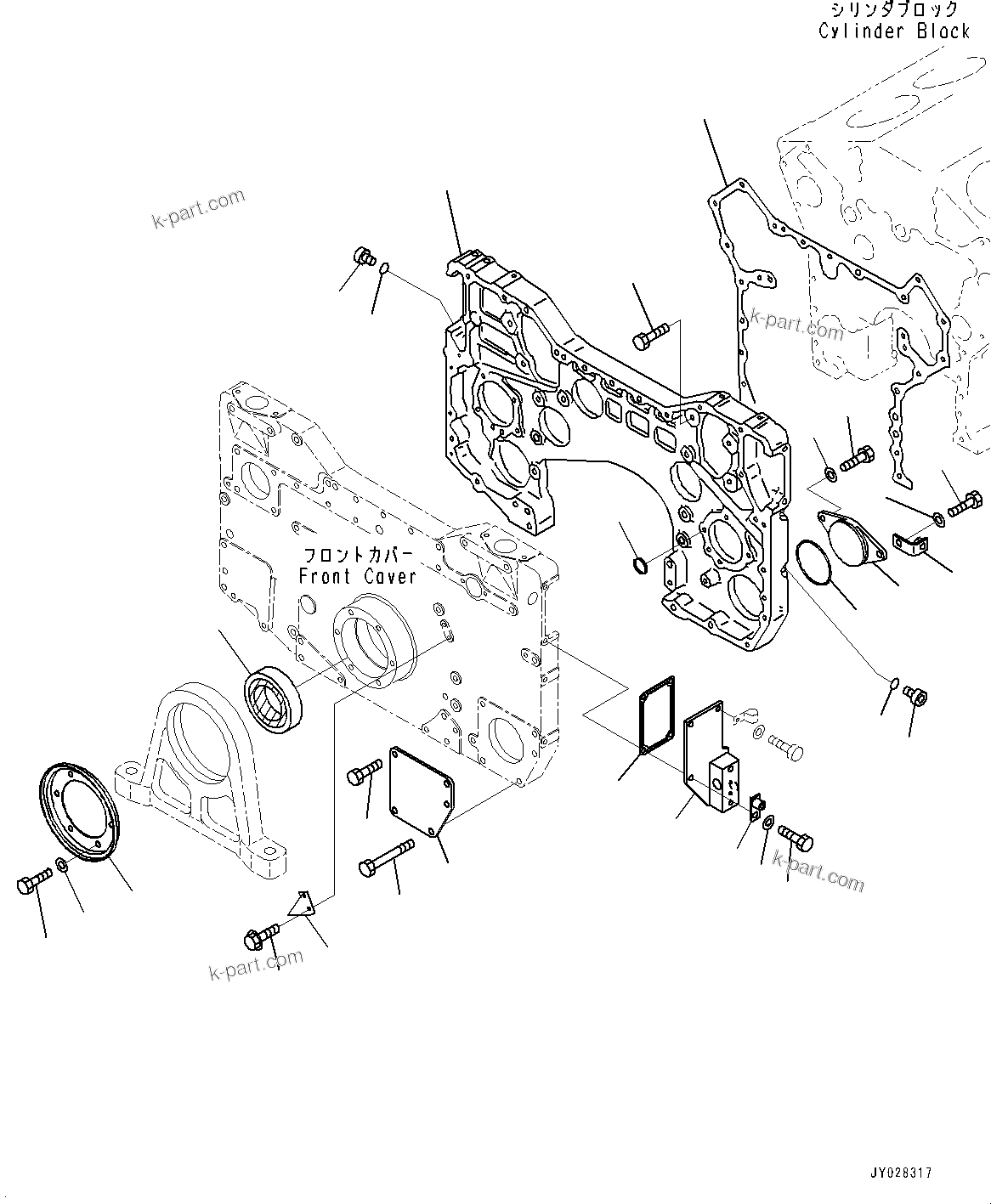Komatsu parts book diagram for HD785-NI-7 S/N N10561-UP: FRONT GEAR TRAIN CASE (ACCESSORY PARTS)