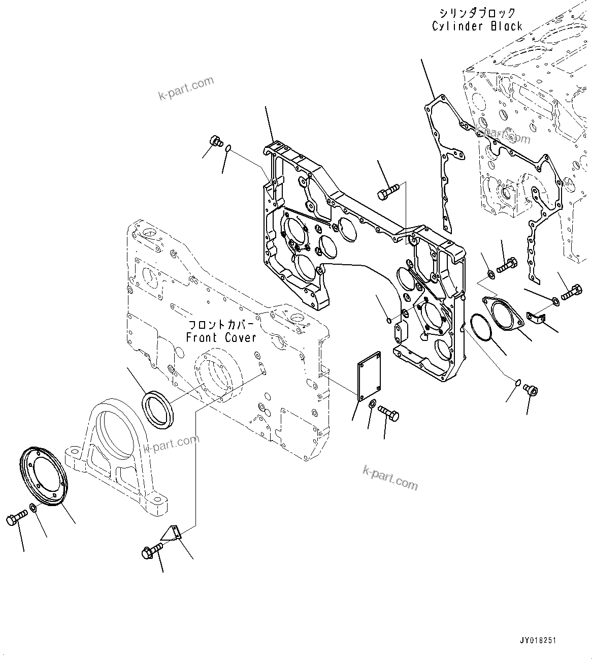 Komatsu parts book diagram for HD785-NI-7 S/N N10561-UP: FRONT GEAR TRAIN CASE (FOR EXTRA BAD FUEL AND POOR FUEL SPECIFICATION, WATER+DUST, ADDITIONAL FILTER, VHMS) (ACCESSORY PARTS)