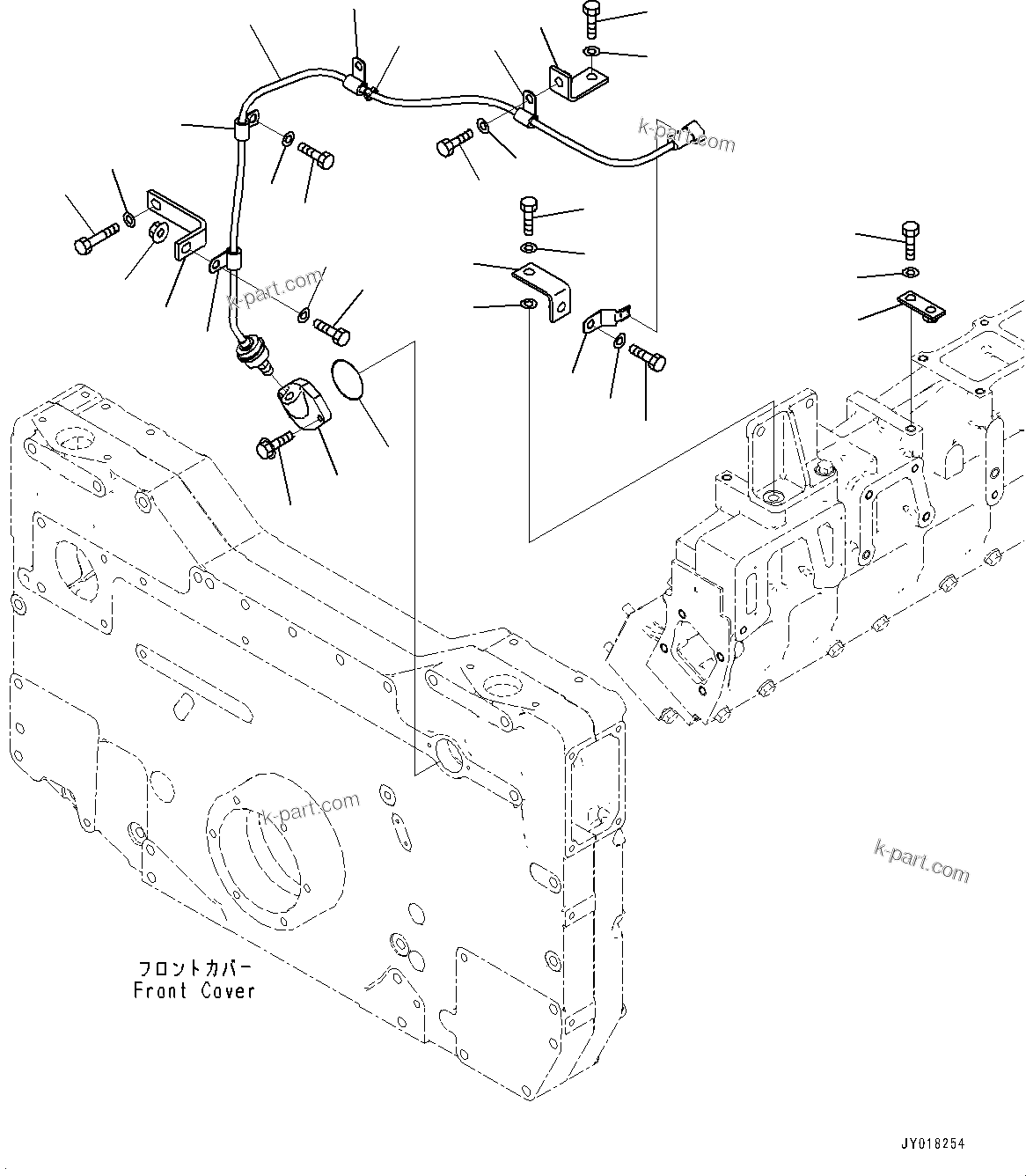 Komatsu parts book diagram for HD785-NI-7 S/N N10561-UP: FRONT GEAR TRAIN CASE (FOR KOWA SAMPLING POINTS) (BLOWBY SENSOR)