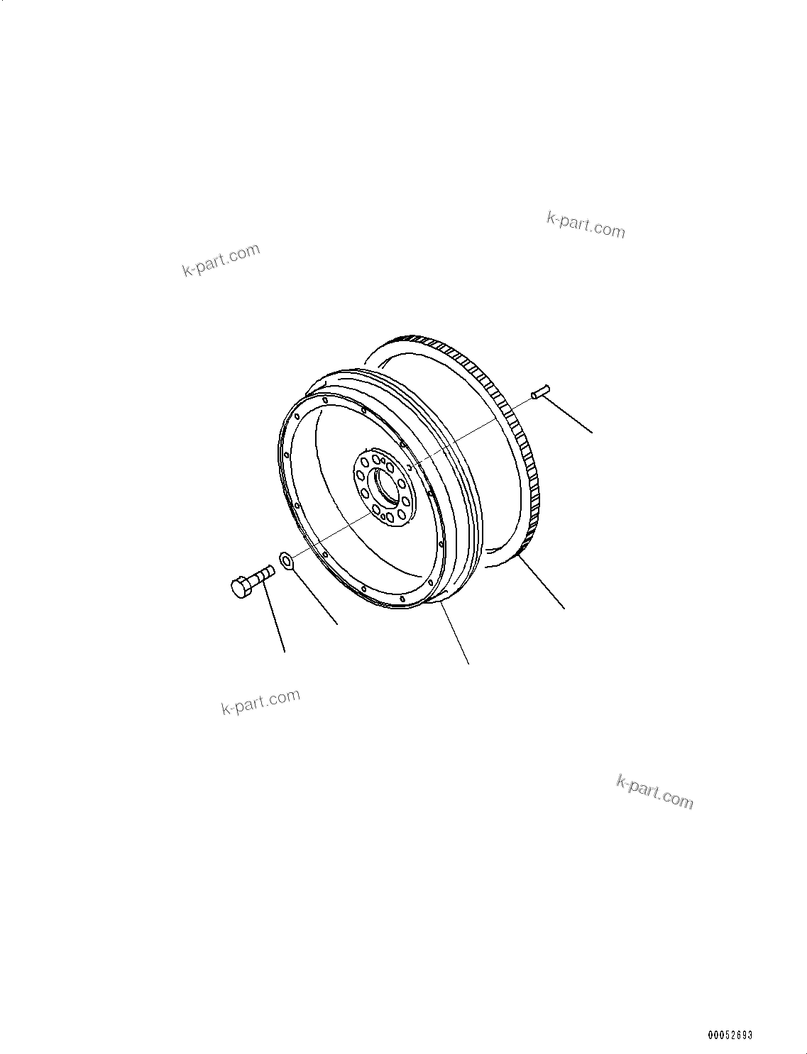 Komatsu parts book diagram for HD785-NI-7 S/N N10561-UP: FLYWHEEL