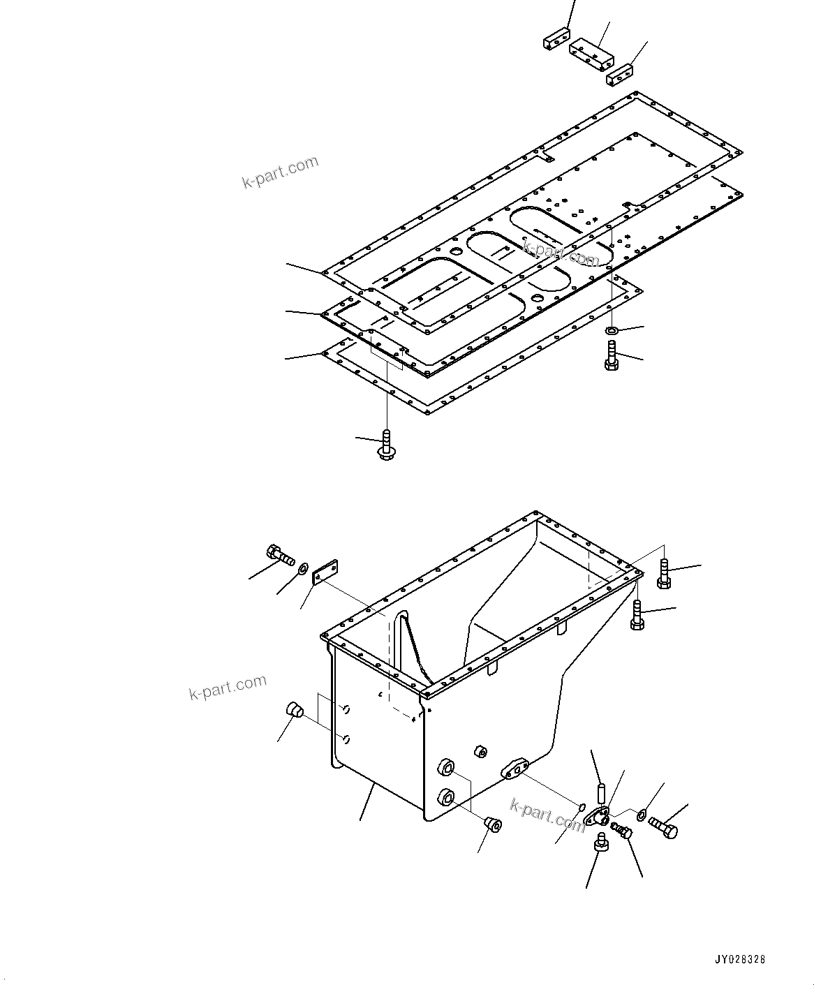 Komatsu parts book diagram for HD785-NI-7 S/N N10561-UP: ENGINE OIL PAN (OIL PAN)