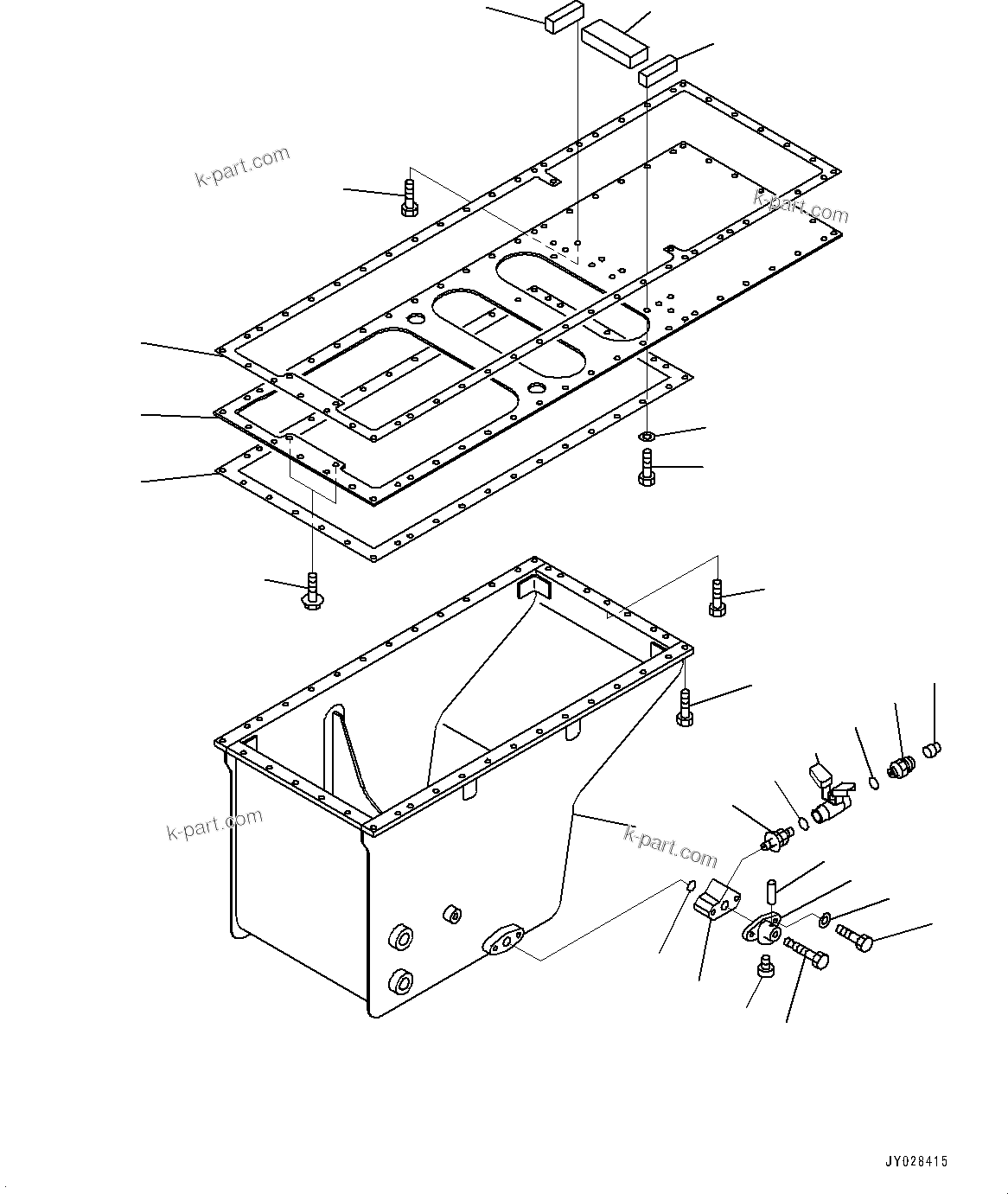 Komatsu parts book diagram for HD785-NI-7 S/N N10561-UP: ENGINE OIL PAN (FOR COLD AREA SPECIFICATION, ENGINE OIL PAN AND COOLANT HEATER, OIL QUICK CHARGE, ENGINE PRE-LUBRICATION SYSTEM)