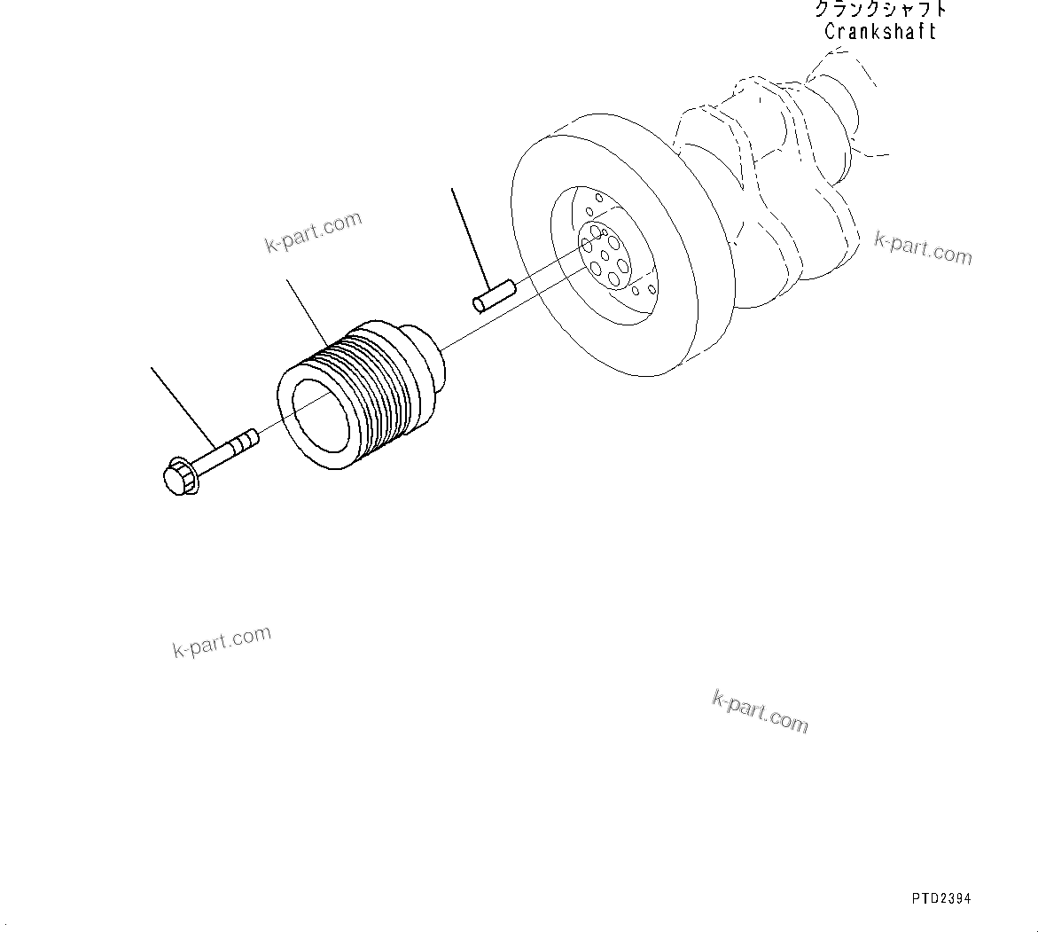 Komatsu parts book diagram for HD785-NI-7 S/N N10561-UP: CRANK PULLEY