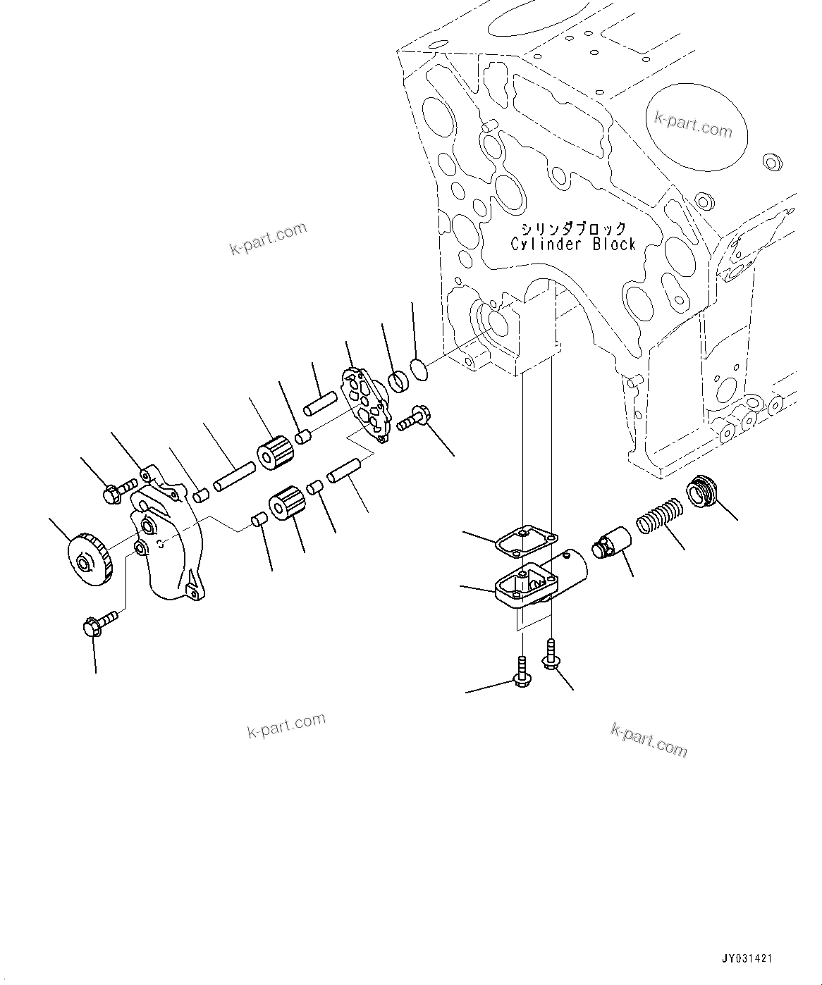 Komatsu parts book diagram for HD785-NI-7 S/N N10561-UP: ENGINE OIL PUMP