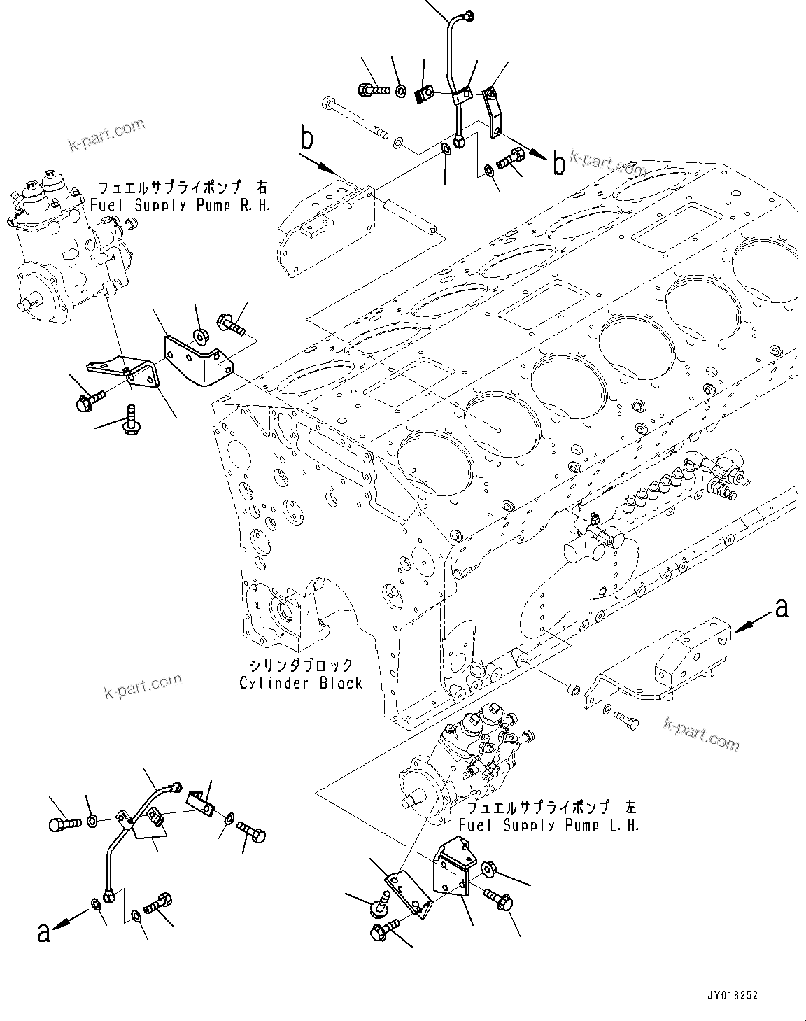 Komatsu parts book diagram for HD785-NI-7 S/N N10561-UP: FUEL SUPPLY PUMP BRACKET