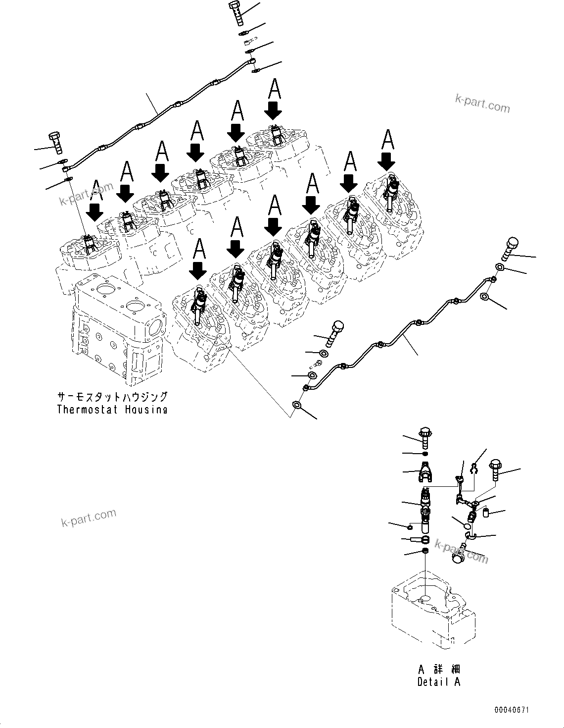 Komatsu parts book diagram for HD785-NI-7 S/N N10561-UP: FUEL INJECTION NOZZLE