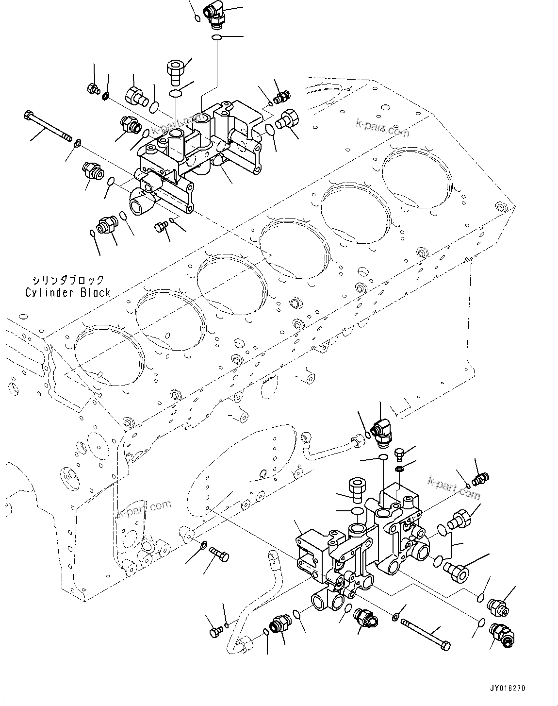Komatsu parts book diagram for HD785-NI-7 S/N N10561-UP: FUEL PIPING (FOR EXTRA BAD FUEL AND POOR FUEL SPECIFICATION, WATER+DUST, ADDITIONAL FILTER) (FUEL BLOCK RELATED PARTS)