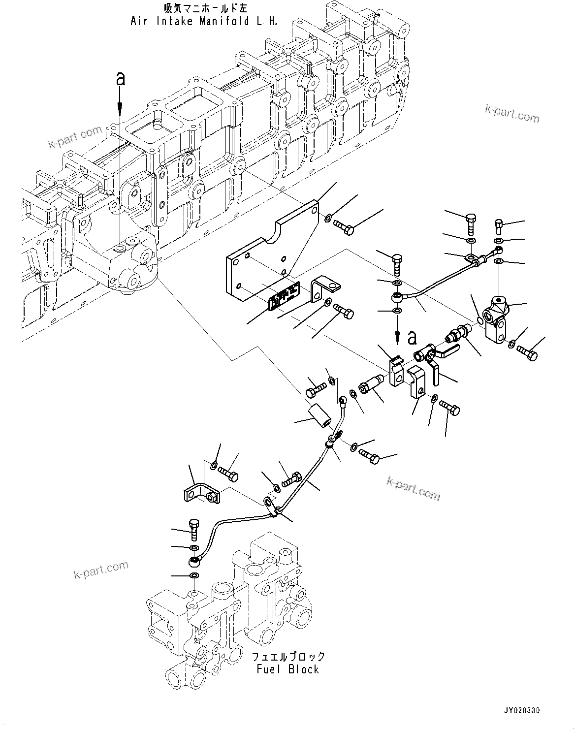 Komatsu parts book diagram for HD785-NI-7 S/N N10561-UP: FUEL PIPING (FOR EXTRA BAD FUEL AND POOR FUEL SPECIFICATION, WATER+DUST, ADDITIONAL FILTER) (AIR VENT, L.H.)