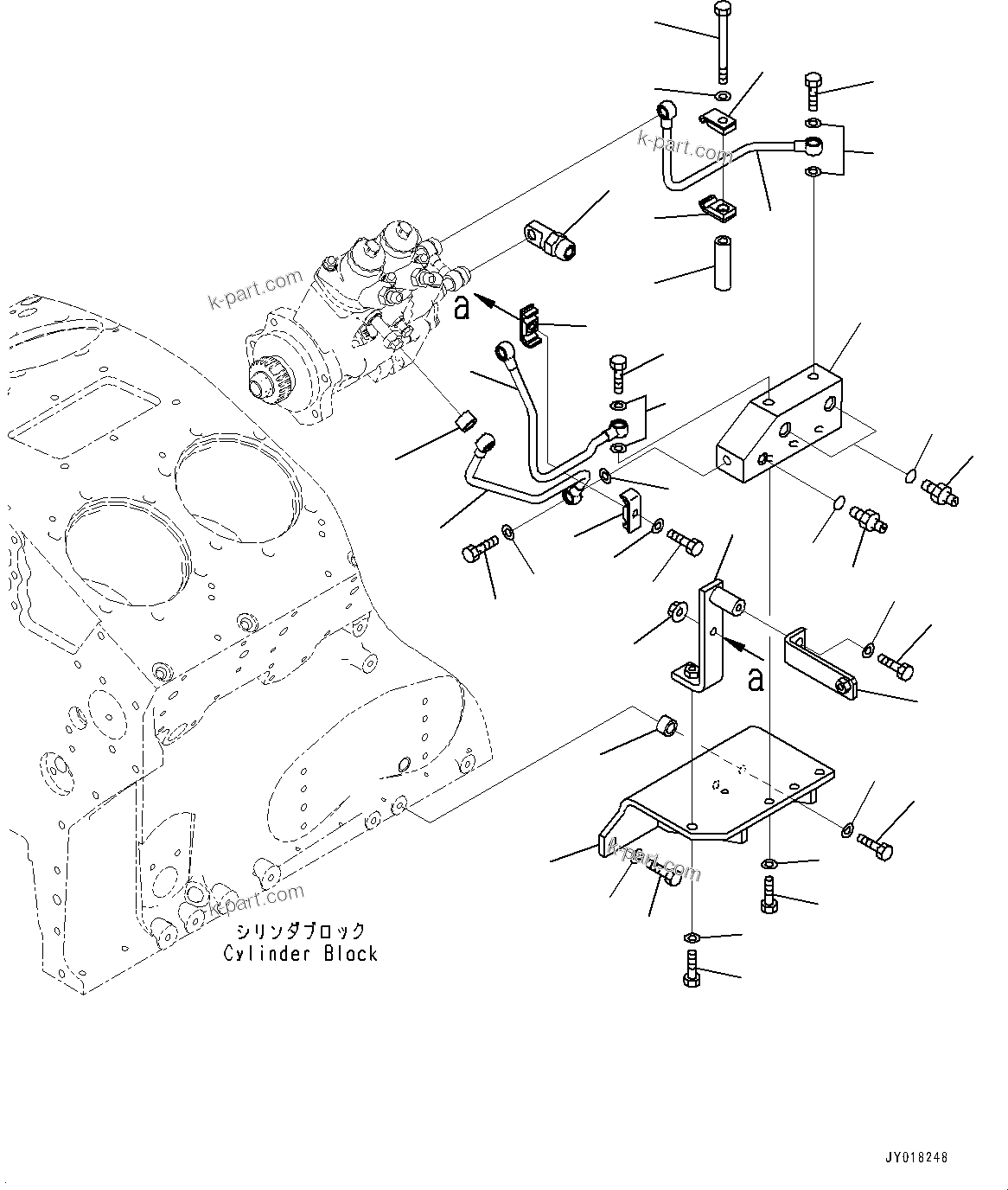 Komatsu parts book diagram for HD785-NI-7 S/N N10561-UP: FUEL PIPING (L.H. BANK)