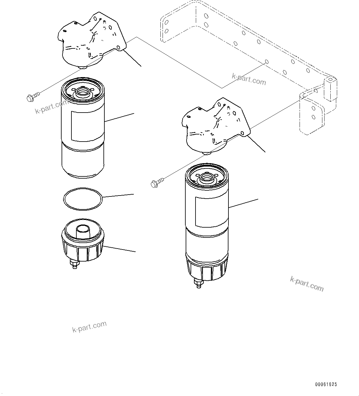 Komatsu parts book diagram for HD785-NI-7 S/N N10561-UP: FUEL FILTER (FOR EXTRA BAD FUEL AND POOR FUEL SPECIFICATION, WATER+DUST, ADDITIONAL FILTER) (FUEL PREFILTER (1-1/4))