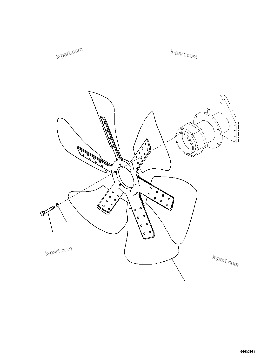 Komatsu parts book diagram for HD785-NI-7 S/N N10561-UP: COOLING FAN