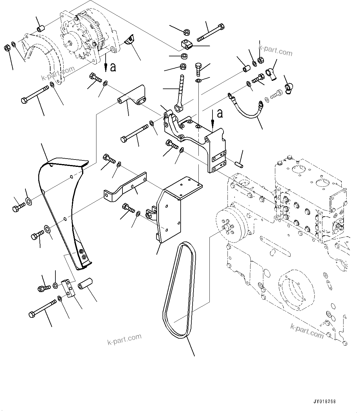 Komatsu parts book diagram for HD785-NI-7 S/N N10561-UP: ALTERNATOR (90AMP., FOR EXTREME COLD AREA SPECIFICATION (-40 DEG C)) (ALTERNATOR AND MOUNTING)