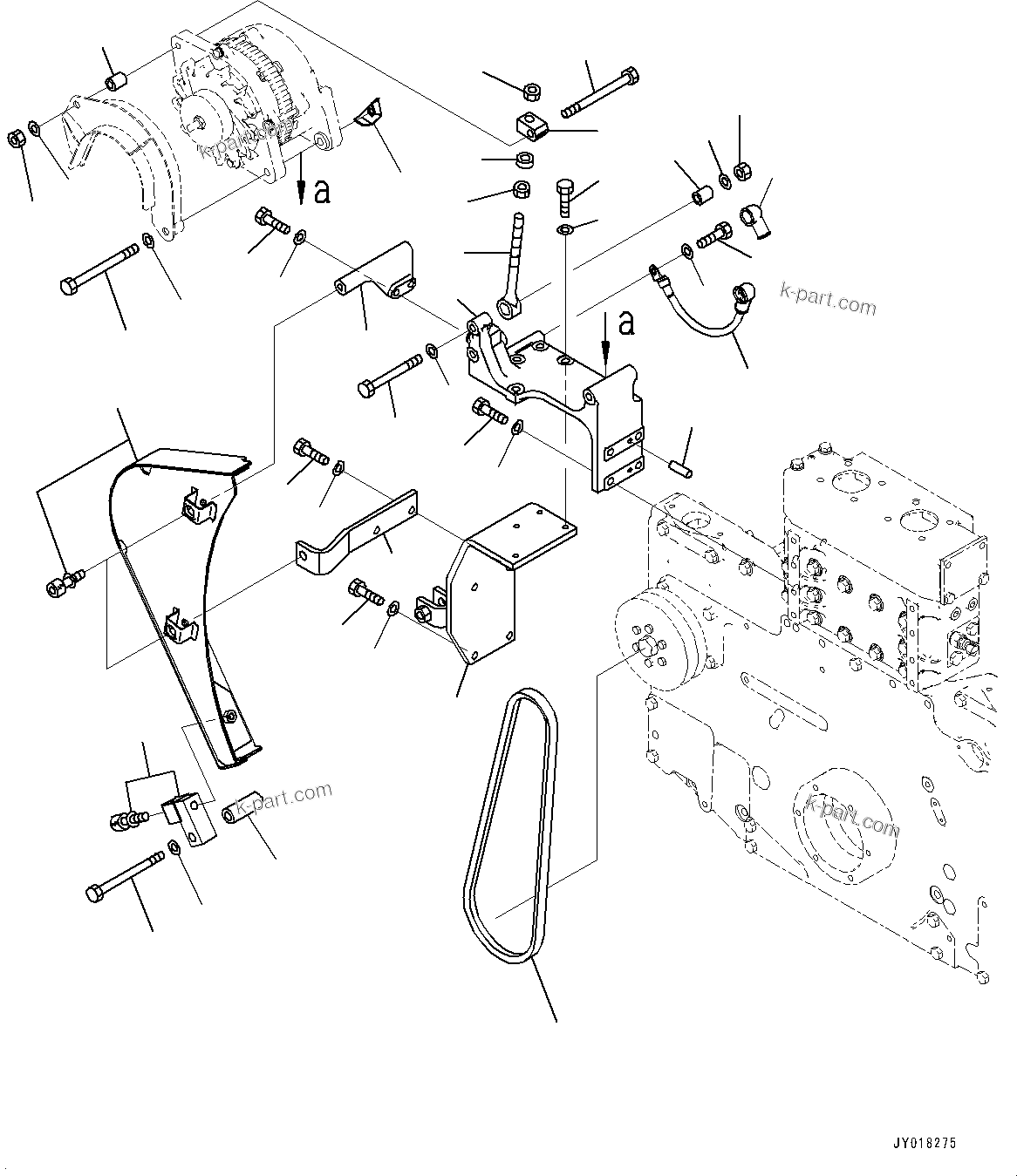 Komatsu parts book diagram for HD785-NI-7 S/N N10561-UP: ALTERNATOR (90AMP., FOR EU SAFETY REGULATION) (ALTERNATOR AND MOUNTING)
