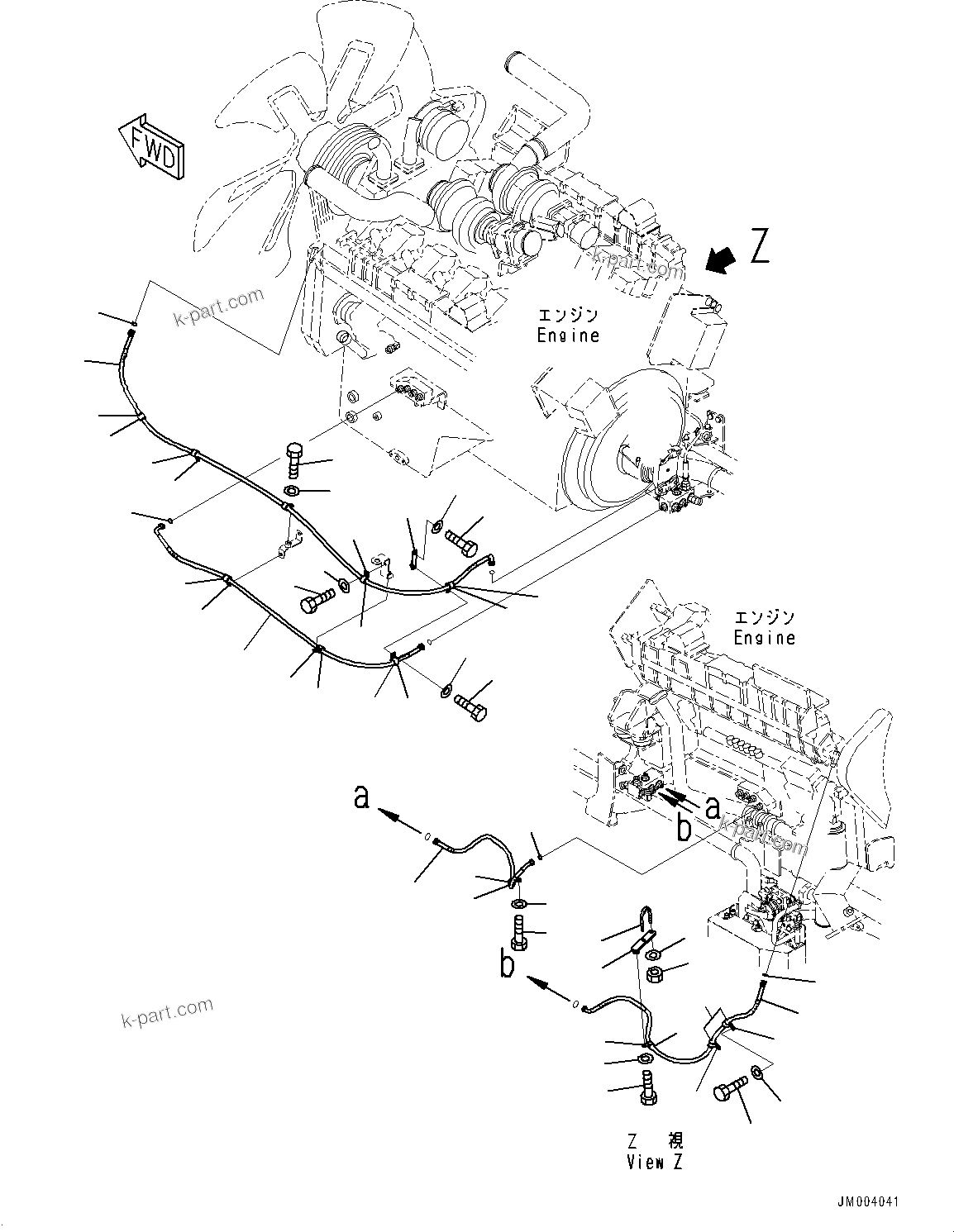 Komatsu parts book diagram for HD785-NI-7 S/N N10561-UP: ENGINE RELATED PARTS (OIL QUICK CHARGE, ENGINE EXHAUST BRAKE SYSTEM, ENGINE PRE-LUBRICATION SYSTEM, EPA REGULATIONS TPEM) (BLOCK