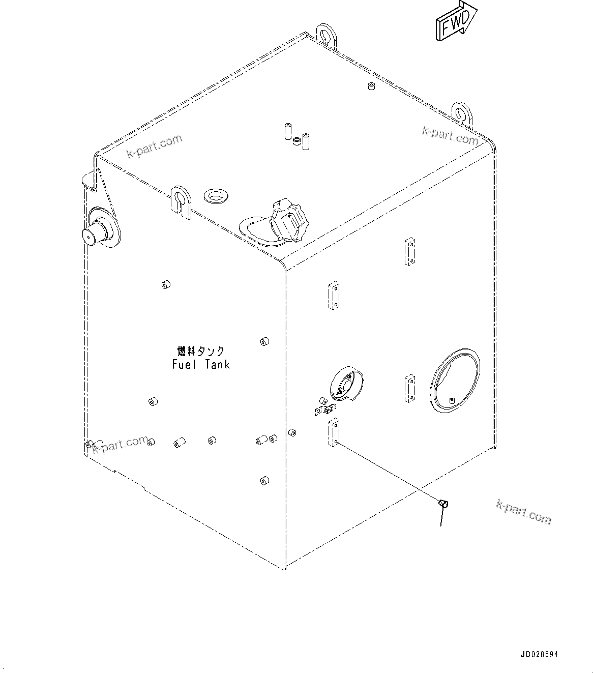 Komatsu parts book diagram for HD785-NI-7 S/N N10561-UP: FUEL TANK (QUICK COUPLING, FUEL TANK) (BLIND PLUG)