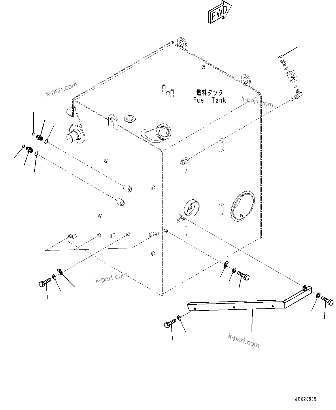 Komatsu parts book diagram for HD785-NI-7 S/N N10561-UP: FUEL TANK (QUICK COUPLING, FUEL TANK) (RELATED PARTS)