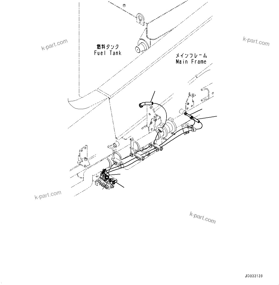 Komatsu parts book diagram for HD785-NI-7 S/N N10561-UP: FUEL PIPING (EXTRA BAD FUEL AND POOR FUEL SPECIFICATION, WATER+DUST, ADDITIONAL FILTER) (HOSE)