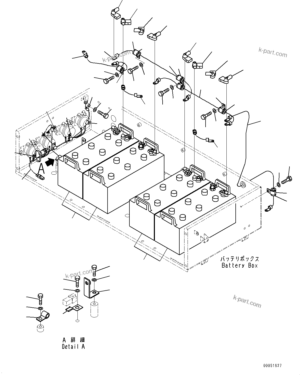 Komatsu parts book diagram for HD785-NI-7 S/N N10561-UP: BATTERY BOX AND REAR HOOD (LARGE CAPACITY BATTERY, EXTRA BAD FUEL AND POOR FUEL SPECIFICATION, WATER+DUST, ADDITIONAL FILTER, AN
