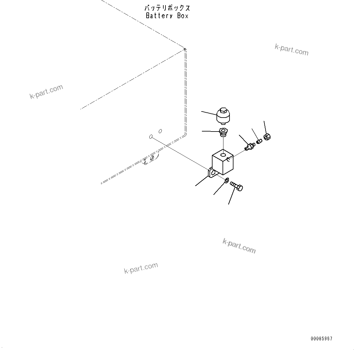 Komatsu parts book diagram for HD785-NI-7 S/N N10561-UP: BATTERY BOX AND REAR HOOD (LARGE CAPACITY BATTERY, EXTRA BAD FUEL AND POOR FUEL SPECIFICATION, WATER+DUST, ADDITIONAL FILTER) (B