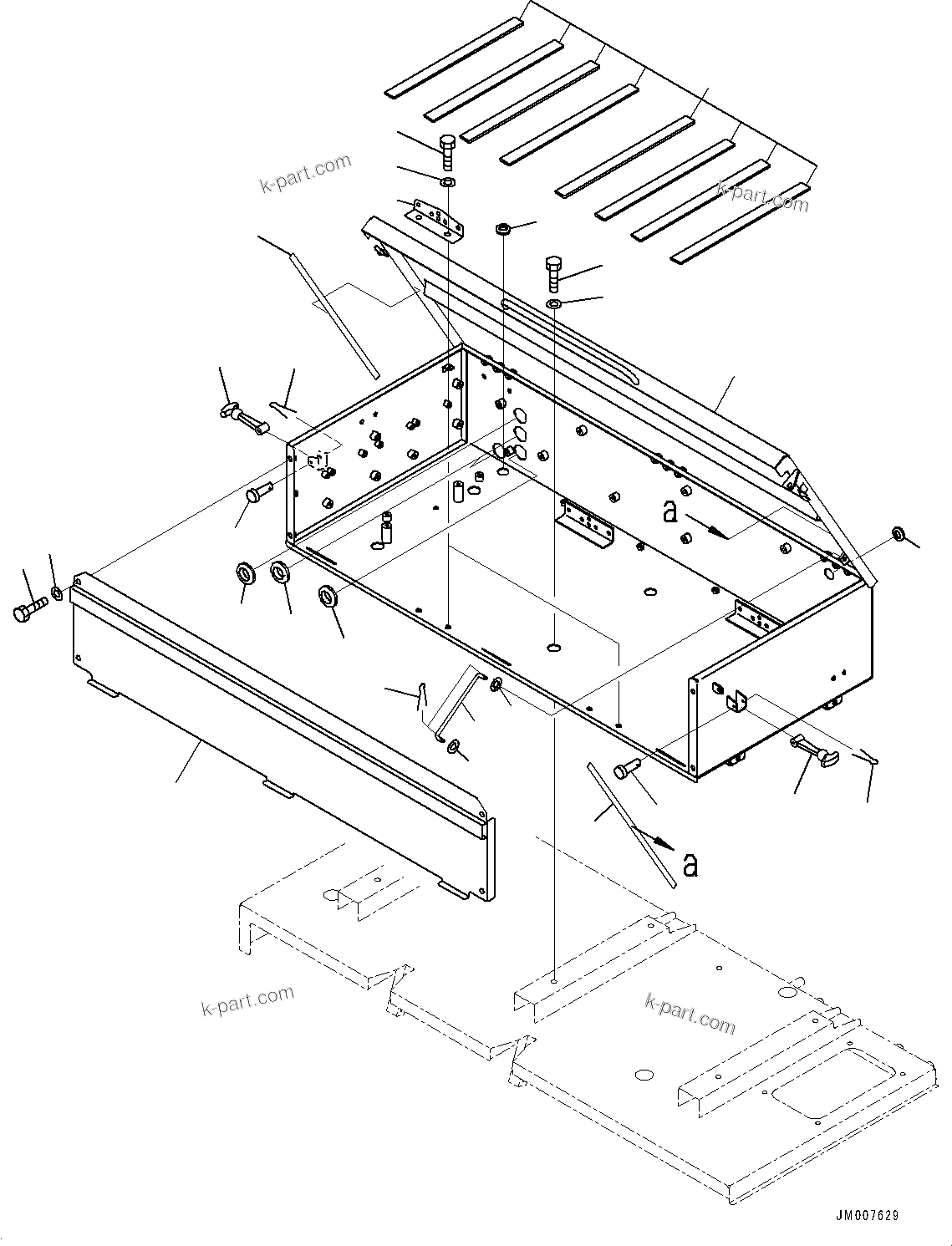 Komatsu parts book diagram for HD785-NI-7 S/N N10561-UP: BATTERY BOX AND REAR HOOD (LARGE CAPACITY BATTERY, SANDY AND DUSTY TERRAIN ARRANGEMENT, EXTRA BAD FUEL AND POOR FUEL SPECIFICATI