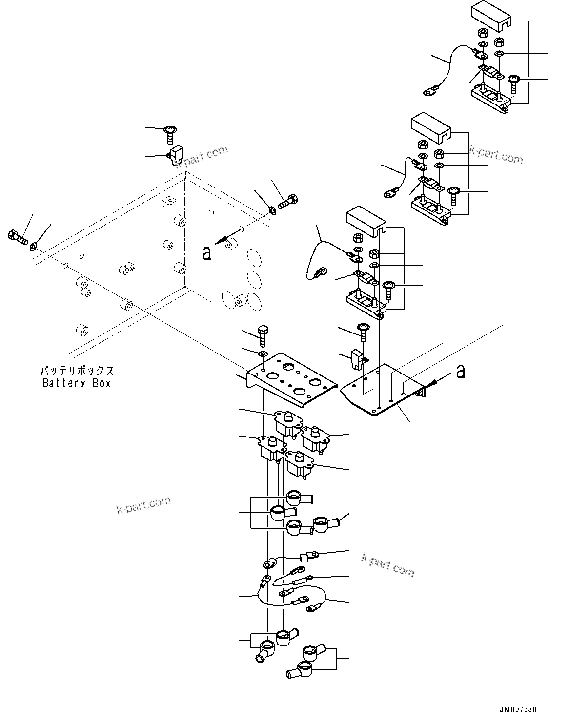 Komatsu parts book diagram for HD785-NI-7 S/N N10561-UP: BATTERY BOX AND REAR HOOD (LARGE CAPACITY BATTERY, SANDY AND DUSTY TERRAIN ARRANGEMENT, EXTRA BAD FUEL AND POOR FUEL SPECIFICATI