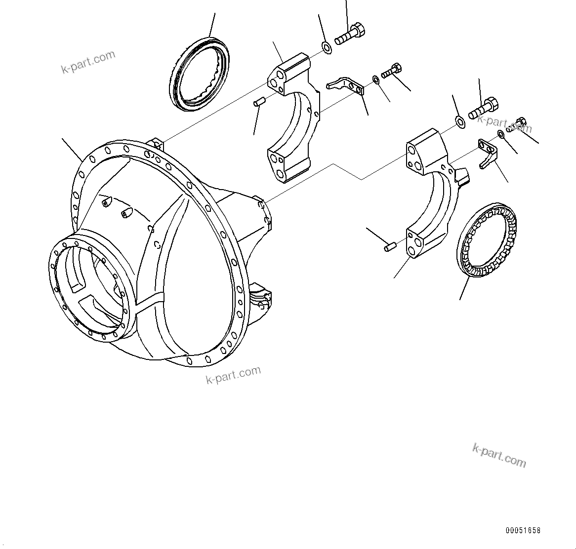 Komatsu parts book diagram for HD785-NI-7 S/N N10561-UP: REAR AXLE (AUTO-GREASING SYSTEM) (DIFFERENTIAL) (1/3)