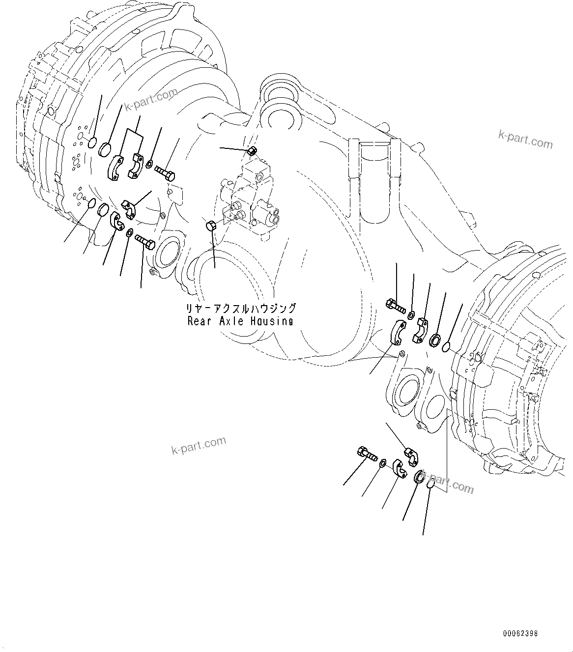 Komatsu parts book diagram for HD785-NI-7 S/N N10561-UP: REAR AXLE (AUTO-GREASING SYSTEM) (BLIND PARTS)