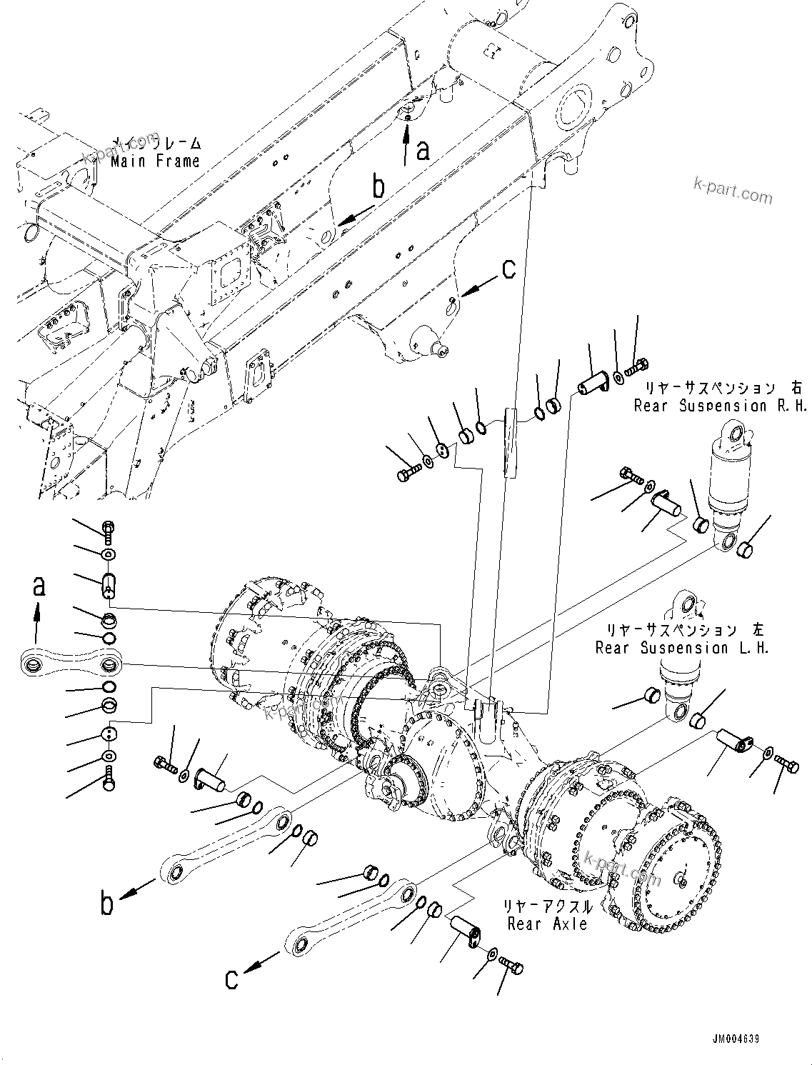 Komatsu parts book diagram for HD785-NI-7 S/N N10561-UP: REAR AXLE (AUTO-GREASING SYSTEM) (PIN) (2/3)