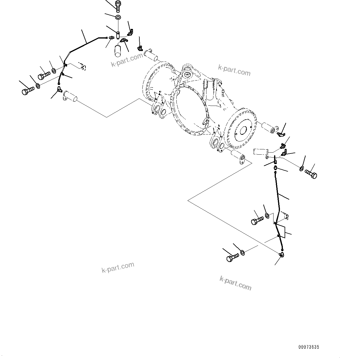 Komatsu parts book diagram for HD785-NI-7 S/N N10561-UP: REAR AXLE (AUTO-GREASING SYSTEM) (LUBRICATION) (1/3)