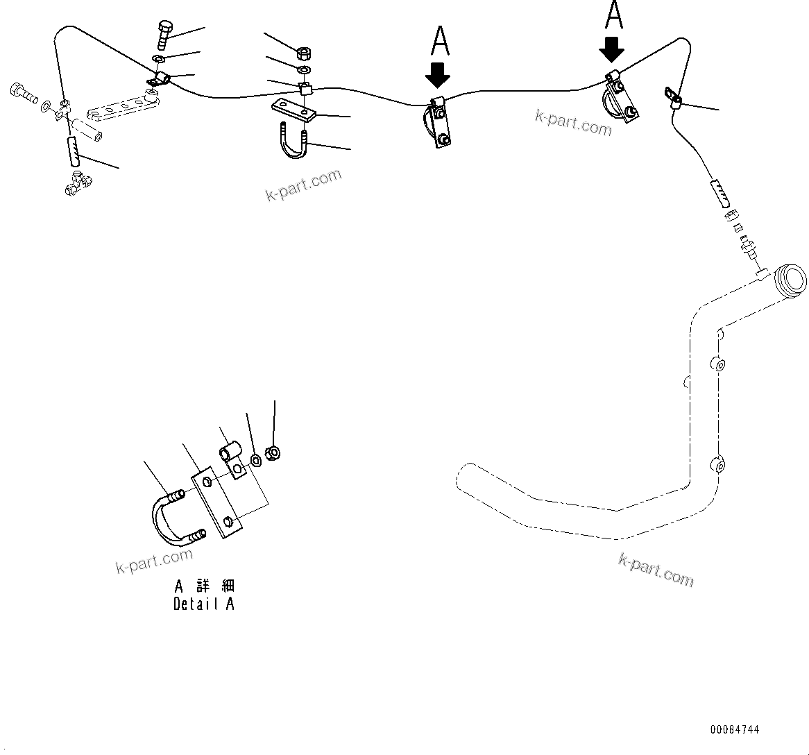 Komatsu parts book diagram for HD785-NI-7 S/N N10561-UP: HYDRAULIC TANK (OIL FILLER CAP LOCK AND COVER LOCK) (TRANSMISSION PIPING) (2/2)