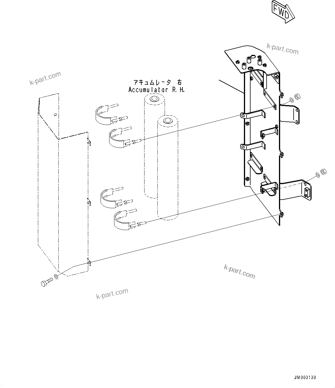 Komatsu parts book diagram for HD785-NI-7 S/N N10561-UP: ACCUMULATOR (ACCUMULATOR COVER) (1/2)